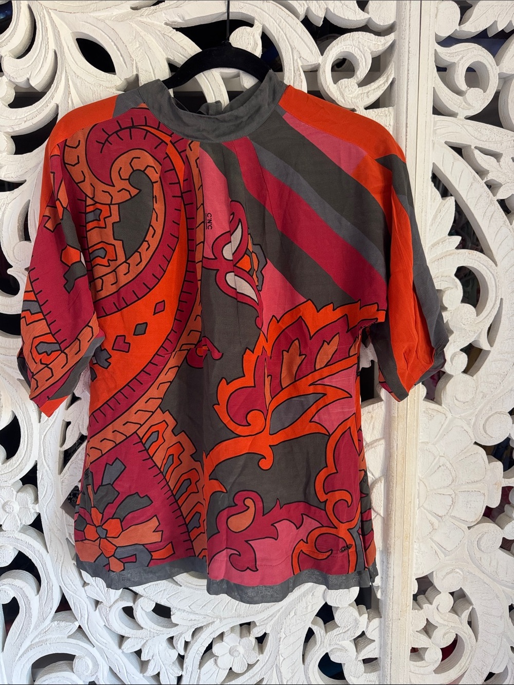 C'N'C Costume National Silk Paisley Blouse Sz S